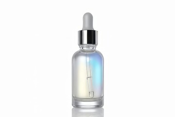 Elegant Glass Dropper Bottle with Shimmering Liquid for Skincare