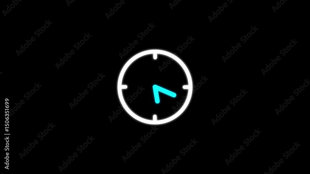 Poster clock icons in line style icon isolated on background. time icon. digital time line icon isolated an