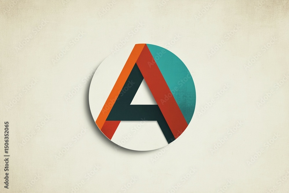 Fototapete custom typeface alphabet made with abstract geometric shapes
