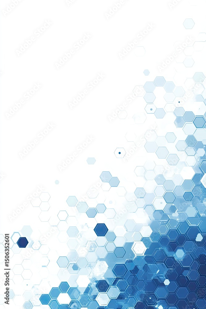 Poster abstract hexagons gradient background
