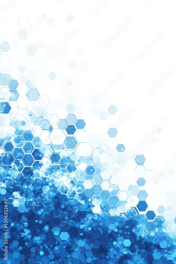 Poster abstract background design with a gradient of hexagons
