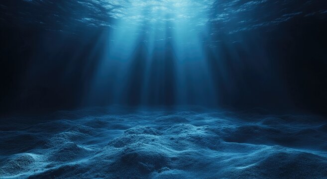 Submerged depths illuminated by sunlight