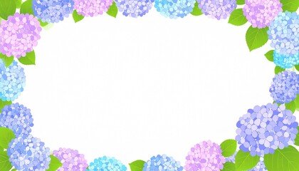 紫陽花のイラストフレーム