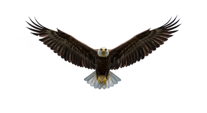 Majestic Eagle Soaring With Wings Spread Isolated on Transparent Background
