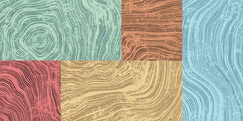 Wood texture set, different shades, pattern mosaic, seamless pattern, vector panel