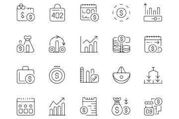 Minimalist black budget icon silhouette vector illustration isolated on transparent background
