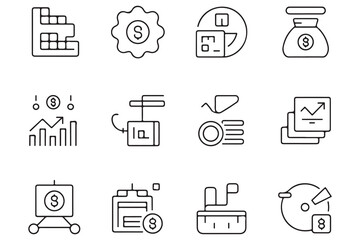 Minimalist black budget icon silhouette vector illustration isolated on transparent background
