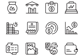 Minimalist black budget icon silhouette vector illustration isolated on transparent background
