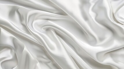 Obraz premium White silk fabric drapes, studio shot, elegant background, textile design