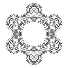 Celestial Bohemian Petal Mandala Coloring Book Page