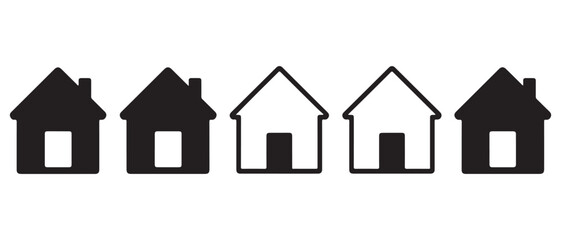 House icon silhouette in black on a clean white background for real estate design
