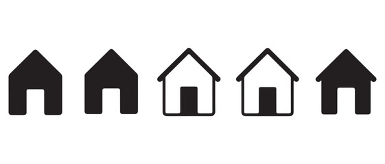 House icon silhouette in black on a clean white background for real estate design
