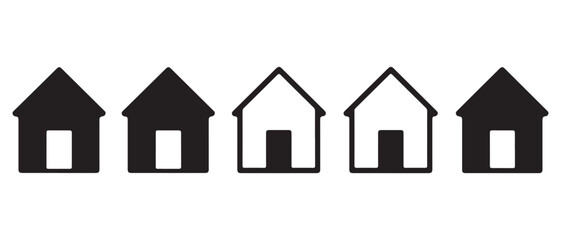 House icon silhouette in black on a clean white background for real estate design
