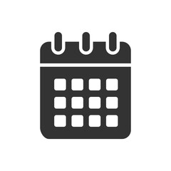 Simple calendar icon isolated flat design.