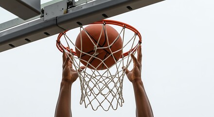 basketball hoop on the court isolated white background detailed