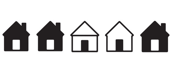 House icon silhouette in black on a clean white background for real estate design
