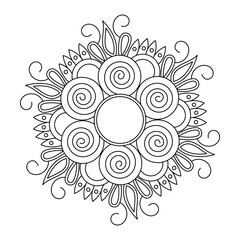 Elegant Swirl Dream Mandala for Coloring Book Page