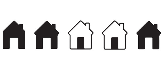 House icon silhouette in black on a clean white background for real estate design
