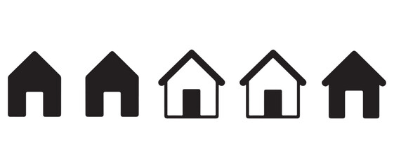 House icon silhouette in black on a clean white background for real estate design
