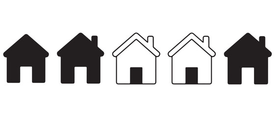 House icon silhouette in black on a clean white background for real estate design
