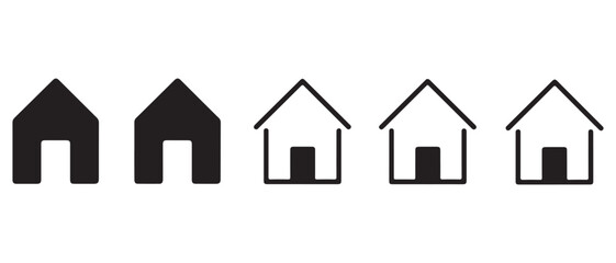 House icon silhouette in black on a clean white background for real estate design
