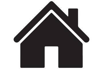 House icon silhouette in black on a clean white background for real estate design
