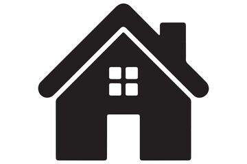 House icon silhouette in black on a clean white background for real estate design
