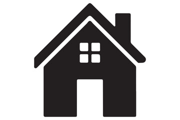 House icon silhouette in black on a clean white background for real estate design
