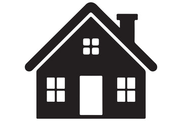 House icon silhouette in black on a clean white background for real estate design
