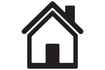 House icon silhouette in black on a clean white background for real estate design
