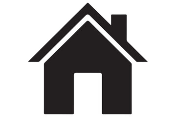 House icon silhouette in black on a clean white background for real estate design
