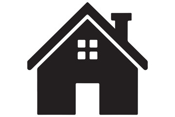 House icon silhouette in black on a clean white background for real estate design
