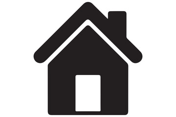 House icon silhouette in black on a clean white background for real estate design
