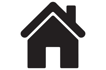 House icon silhouette in black on a clean white background for real estate design
