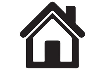 House icon silhouette in black on a clean white background for real estate design

