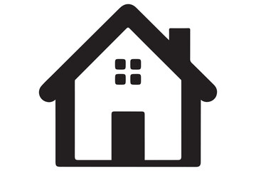 House icon silhouette in black on a clean white background for real estate design
