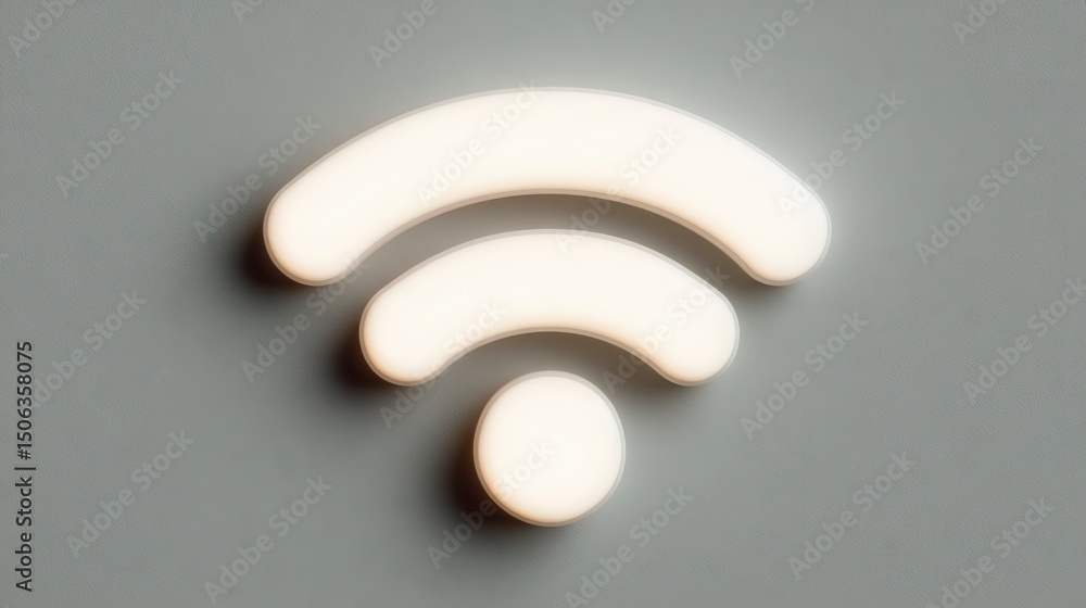 Poster illuminated wifi symbol wireless network internet connection digital technology commun