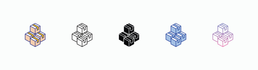 Obraz premium Inventory icons set in different style vector stock illustration