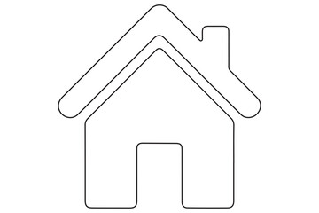 Continuous one line House concept outline isolated on white background illustration
