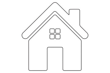 Continuous one line House concept outline isolated on white background illustration

