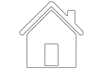 Continuous one line House concept outline isolated on white background illustration
