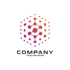 logotype letter Z with dot and molecule concept logo template
