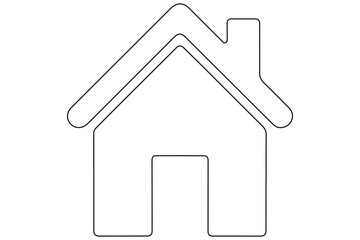 Continuous one line House concept outline isolated on white background illustration
