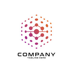 logotype letter Z with dot and molecule concept logo template