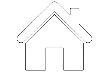 Continuous one line House concept outline isolated on white background illustration
