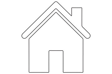 Continuous one line House concept outline isolated on white background illustration
