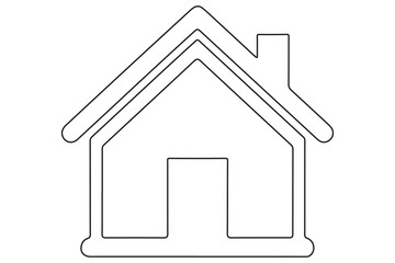 Continuous one line House concept outline isolated on white background illustration

