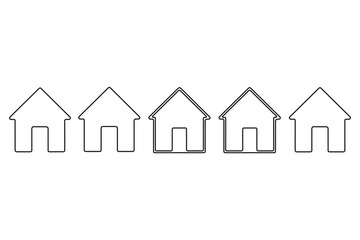 Continuous one line House concept outline isolated on white background illustration
