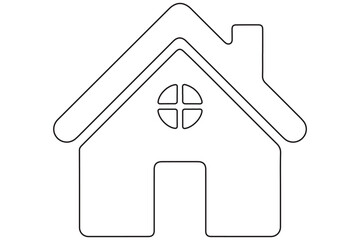 Continuous one line House concept outline isolated on white background illustration
