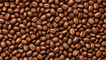 Fototapeta premium Seamless brown coffee bean vector pattern for cafe decor and print, coffee, packaging